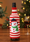 H-jt291 Snowman Striped Knit Wine Cover