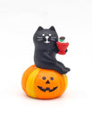 Black Cat Sitting On Pumpkin