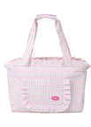 Cherry Blossom Pink / Plaid Pet Diaper Bag