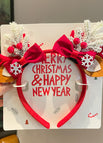A8-christmas Snow Bow Style-red Horns