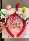 A22-christmas Hat Snowman. Lamb Wool Headband