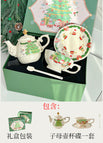 Pot + cup + plate + spoon / Christmas gift box set