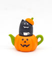 Pumpkin Black Ghost Teapot