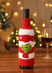 H-jt293 Grinch Striped Knit Wine Cover