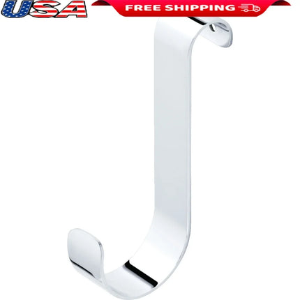Over the Door Towel Bar Hooks 2 Pack Chrome Durable Steel Hanging Storage Towels Robes Cosmetic Bags Rust Resistant - Riparo82