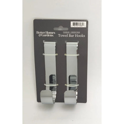Over the Door Towel Bar Hooks 2 Pack Chrome Durable Steel Hanging Storage Towels Robes Cosmetic Bags Rust Resistant - Riparo82