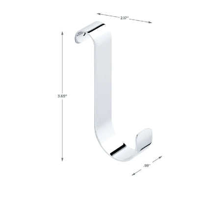 Over the Door Towel Bar Hooks 2 Pack Chrome Durable Steel Hanging Storage Towels Robes Cosmetic Bags Rust Resistant - Riparo82
