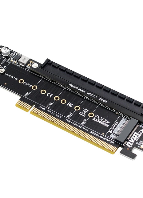 PCI Express 4.0 X16 to X16 Slot + 2Port M.2 NVME PCI-E Split VROC Card M KEY NVME RAID Card for 2230 2242 2260 2280 22110 M2 SSD - Riparo82