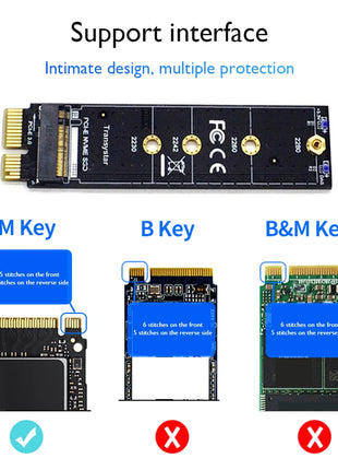 PCIE to M2 Adapter NVMe SSD M2 PCIE X1 Raiser PCI-E M Key Connector Support 2230 2242 2260 2280 M.2 SSD NVMe Adapter - Riparo82