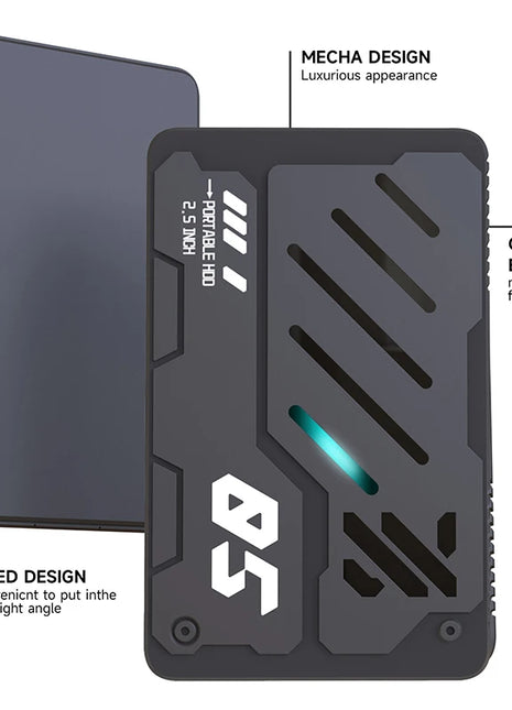 Portable External Hard Drive 160G/250G/320G/500G/750G/1TB HDD Mecha Style RGB Storage Disk USB 3.0 Type- C for PC PS4 PS5 Laptop - Riparo82