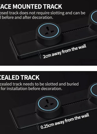Portable socket units attached to sliding power rail