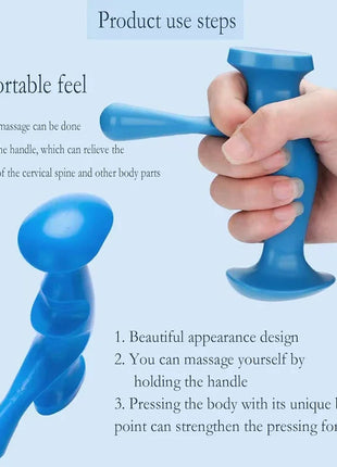 Portable thumb massager tool on clean white surface