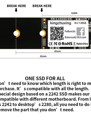 Promo Kingchuxing SSD M2 Sata M.2 NGFF Solid State Drive 1TB 512GB 256GB 2242 2260 2280 Hard Drive Disk for Laptops Notebook SSD - Riparo82