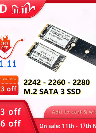 Promo Kingchuxing SSD M2 Sata M.2 NGFF Solid State Drive 1TB 512GB 256GB 2242 2260 2280 Hard Drive Disk for Laptops Notebook SSD - Riparo82