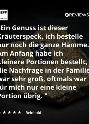 SEPP' Kräuterspeck - 'Die Ganze Hamme' - Premium - Versand kostenlos