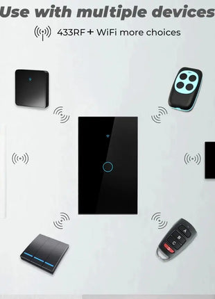 RF433 remote control unit placed on tabletop