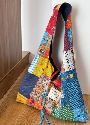 Reversible Denim Canvas Tote SpringSummer Style - Riparo82
