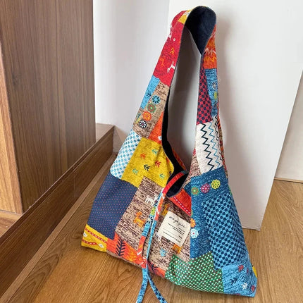 Reversible Denim Canvas Tote SpringSummer Style - Riparo82