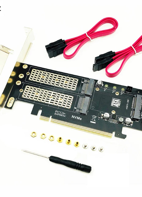 Riser Card M2 NVMe SSD NGFF to PCIE 3.0 X16 Adapter for Chi a Mining Support M Key NVME SSD B Key M2 SATA SSD mSATA 3in1 Adapter - Riparo82