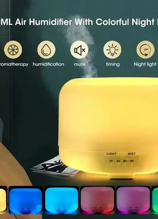 Round humidifier with colorful LED light display