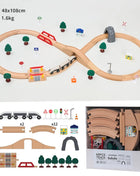 Set di binari ferroviari in legno Pacchetto di espansione Blocchi di costruzione fai-da-te Accessori Tracce adatte per binari in legno Giocattoli educativi per bambini
