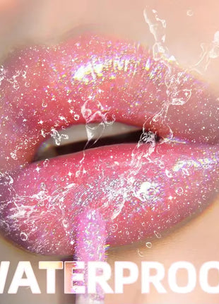 Flowing light Glitter Lip Glaze Long Lasting Lip Gloss Waterproof Liquid Lipstick Makeup Lip Oil Lip Tint Moisturizing - Riparo82