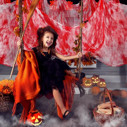 55*200cm Halloween Blood Gauze Window Doorways Wall Decoration Blood Creepy Cloth Haunted House Home Party Scary Scene Props