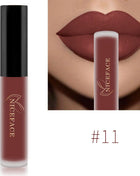 NICEFACE Nude Liquid Lipstick Ultra Matte Velvet Long Lasting Women Beauty Red Nonstick Cup Waterproof Lip Gloss Lips Cosmetics - Riparo82