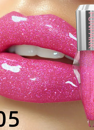 8 Color Glitter Shimmer Lip Gloss Moisturizing Lip Tinted Fuller Lip Effect Diamond Liquid Lipstick Makeup Sexy Lip Care Gifts - Riparo82
