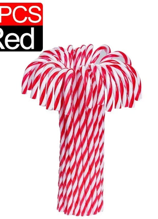 100/10 pezzi di bastoncini di zucchero di Natale ornamento di plastica albero di Natale appeso decorazione stampella intrecciata bastoncini di zucchero favore di partito al coperto - riparo82