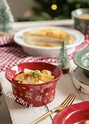 1PC squisito stoviglie natalizie piatti in ceramica piatti per insalata di frutta colazione tazze per il latte cucina domestica ciotole per noodle in ceramica - riparo82