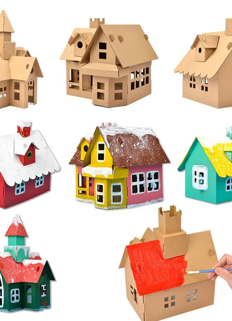 Kit per la casa in cartone natalizio Gioca a divertenti decorazioni per interni ed esterni Modello natalizio fatto a mano, regali per bambini