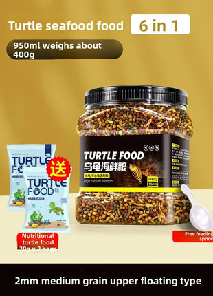 GEN CLIMB Turtle Food with Dried Shrimp&Mealworms-All-in-One Floating Pellets for Aquatic Turtles(Red-Eared Slider,Pond Turtle) - Riparo82
