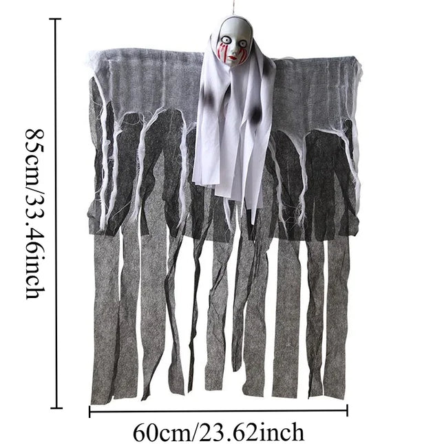 Halloween Outdoor Decoration Skull Gauze Hanging Ghost Skull Pendant Bar Haunted House Secret Room Scene Layout Horror Props