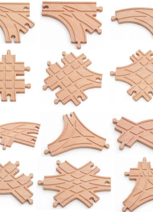 NUOVA binario ferroviario in legno tutti i tipi biforcazione biforcazione binario in legno di faggio accessori adatti per binari in legno Thomos giocattolo - riparo82