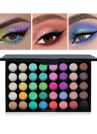 40 Colors Glitter Eyeshadow Palette Matte Waterproof Long Lasting Pressed Powder Cosmetics Kit Fashion Women Eye Makeup palette - Riparo82
