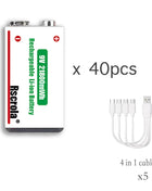 Batteria ricaricabile agli ioni di litio da 9 V a lunga durata 21800 mWh ad alta capacità per pedale rilevatore di fumo per microfono per chitarra con cavo - riparo82