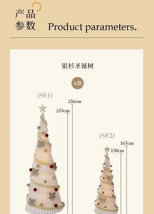 Natale grande ornamento per albero di Natale 2 m di altezza pieghevole in carta bianca decorazione per albero di Natale finestra ornamento luminoso
