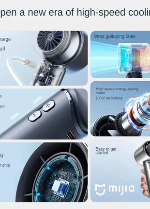 Xiaomi Electric Fan Technology Display 8000mah Wireless Portable Air Circulator Fan Desktop Air Cooling Cooler Quiet MIJIA Fan - Riparo82