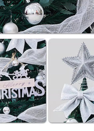 1.5M-2.25M Albero di Natale Allungabile PVC Floccato Albero di Natale Premium Denso Pino Artificiale Salvaspazio Pieghevole Ornamenti natalizi