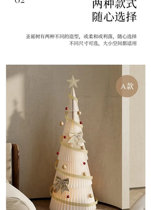 Natale grande ornamento per albero di Natale 2 m di altezza pieghevole in carta bianca decorazione per albero di Natale finestra ornamento luminoso