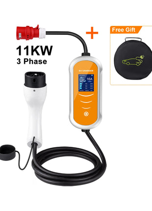 Electric Car Charger 3Phase 16A Portable Charger Type2 EVSE Charging Box Appointment time Cee Plug IEC62196 For Electric Vehicle - Riparo82