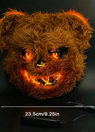 NEW LED  Light Halloween Cosplay Face Mask Party Show Stage Make-up Horror Bloody Rabbit Bear Mask Cartoon Carnival  Head Cover - Riparo82