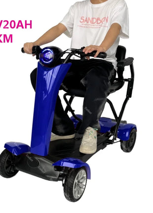 4 Wheel Automatic Foldable Electric Scooter For Adults With Seat 500W 36V Mobility Scooters For Seniors Removable Battery - Riparo82