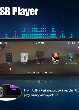 ESSGOO Single 1DIN 6.86" Android 14 4+64G Universal Car Stereo Radio CarPlay Android Auto Bluetooth USB Type-C Wifi FM GPS Navi - Riparo82