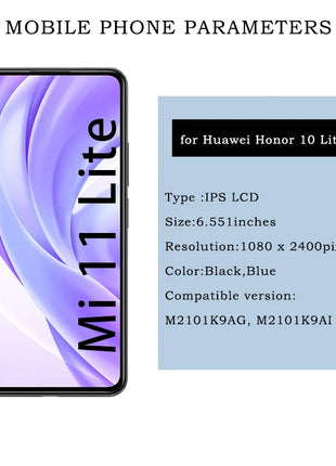 Display AMOLED Per Xiaomi Mi 11 Lite LCD M2101K9AG M2101K9 Touch Screen Digitizer Assembly Per Xiaomi Mi 11 Lite 5G Display LCD - riparo82