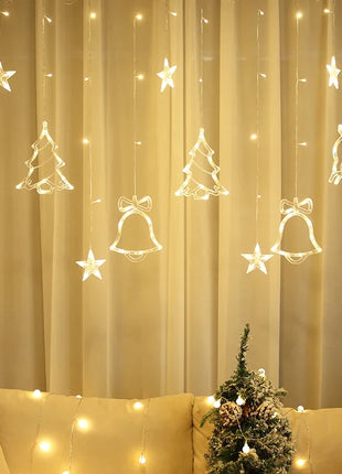 220V Spina UE Natale Cervo Campana Sta Tenda Luci della stringa LED Ghirlanda Lucine Decorazione natalizia per la decorazione della festa nuziale