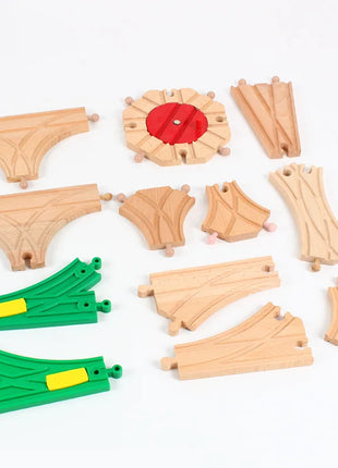 Nuova binario ferroviario in legno Tutti i tipi Biforcazione binario forcella Accessori per binari in legno di faggio adatti per binari in legno Thomos Giocattolo Regalo per bambini