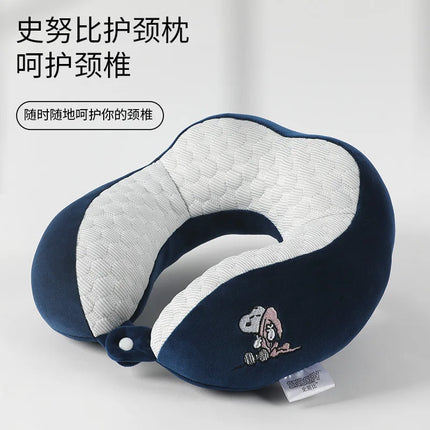 Snoopy U Shaped Neck Pillows Soft Travel Pillow Massage Neck Pillow Cartoon Comfortable Cushion Sleeping Airplane Pillow Gift