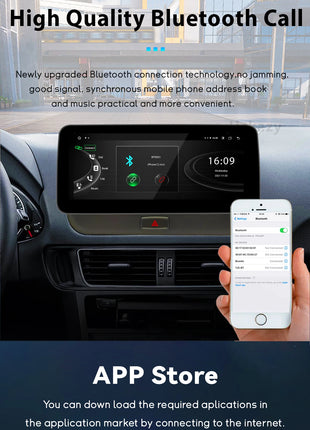 10.25Snapdragon 665 Wireless Carplay AutoRadio Android 14 For Audi Q5 2009-2016 Stereo Screen GPS Navigation Multimedia HeadUnit - Riparo82